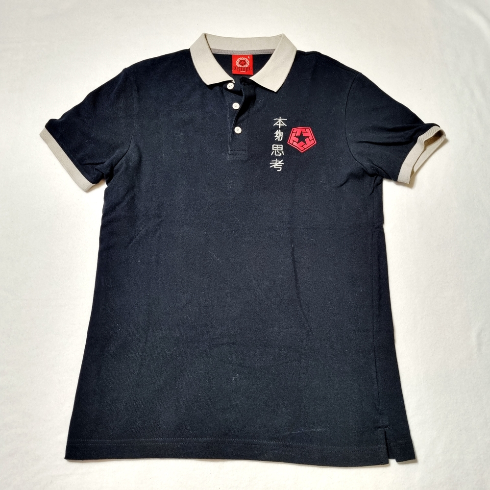 Tribal Dark Blue Polo with Light Gray Trim